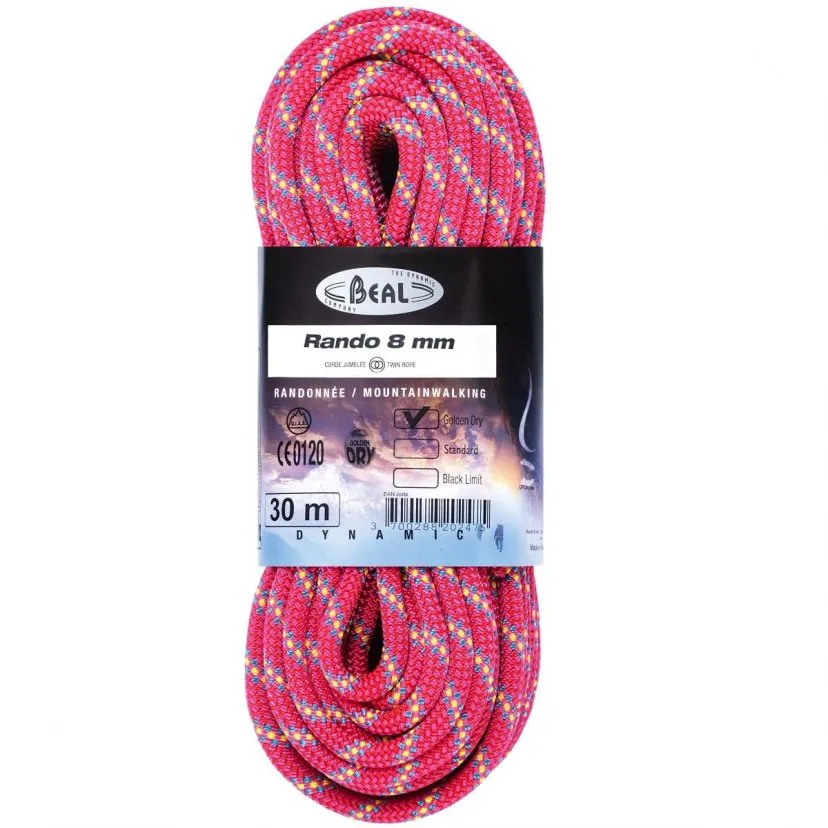 Beal Rando 8 Mm Golden Dry Corda Gemella Arrampicata 4 Beal Rando 8 Mm Golden Dry Corda Gemella Arrampicata - immagine 2